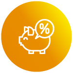 piggy bank & percent sign icon