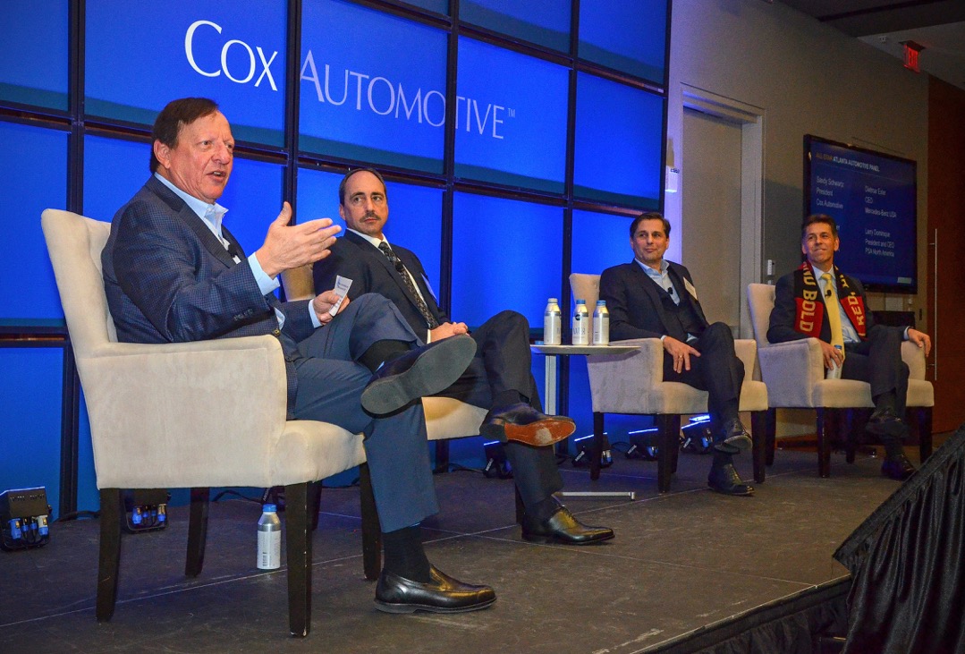 Cox Automotive President Sandy Schwartz (far left) hosted a panel at the Atlanta Economics Club 