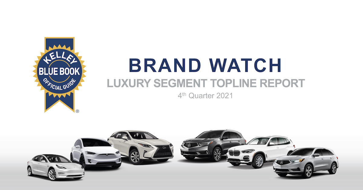 Q4 2021 Kelley Blue Book Brand Watch Report: Lexus Just Beats BMW as  Most-Shopped Luxury Brand; Tesla on Their Heels - Cox Automotive Inc.