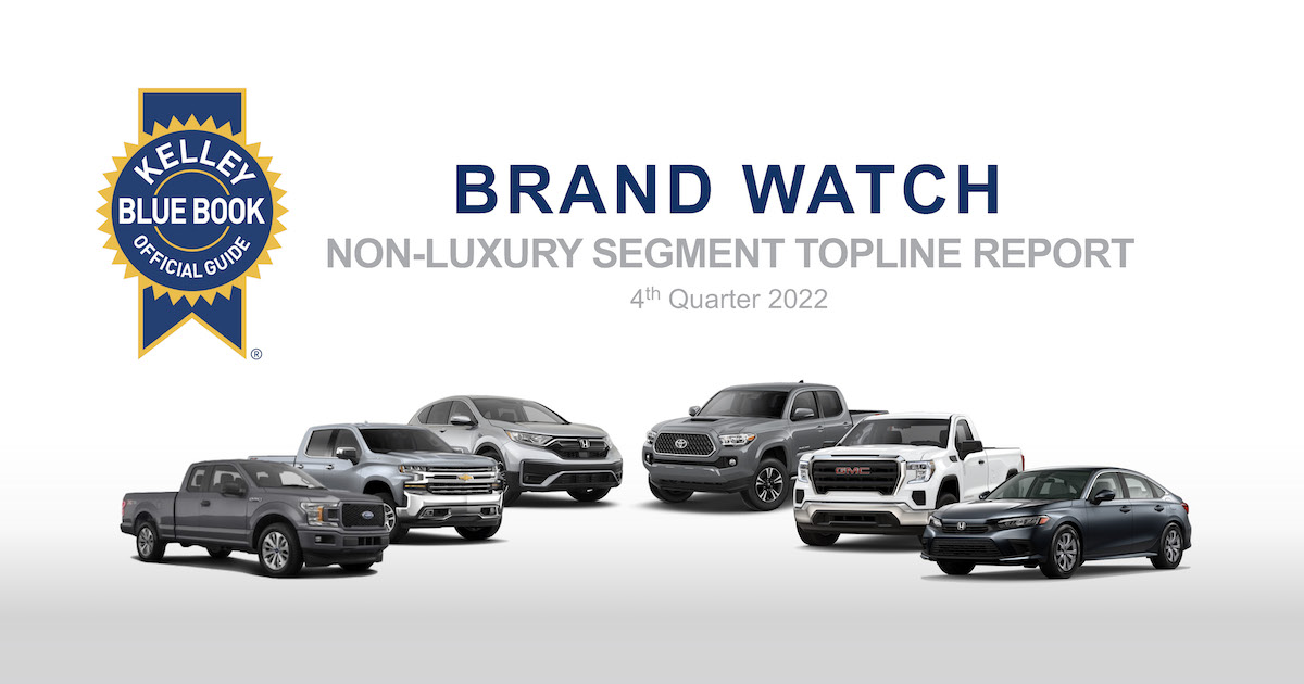 Q4 2022 Kelley Blue Book Brand Watch Non-Luxury Report: GMC, Chrysler and  Trucks Shine - Cox Automotive Inc.
